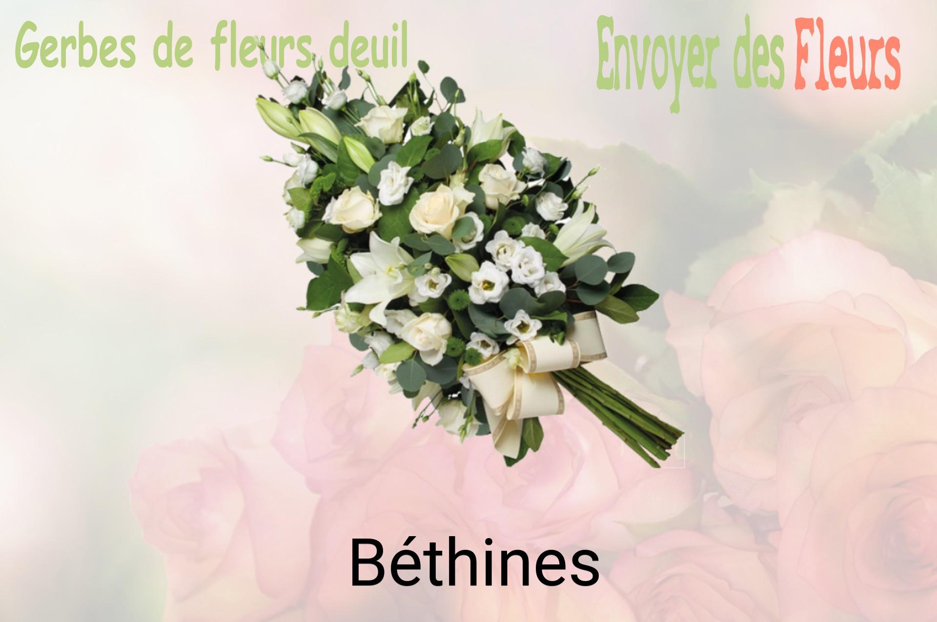 Gerbe de fleurs de deuil livrée à Béthines